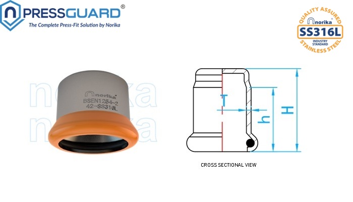 Stainless Steel 316L Press Fit End Cap